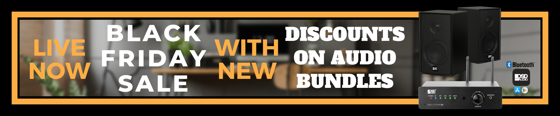Black Friday Audio Bundles on Sale Banner. Discounts on Audio Bundles