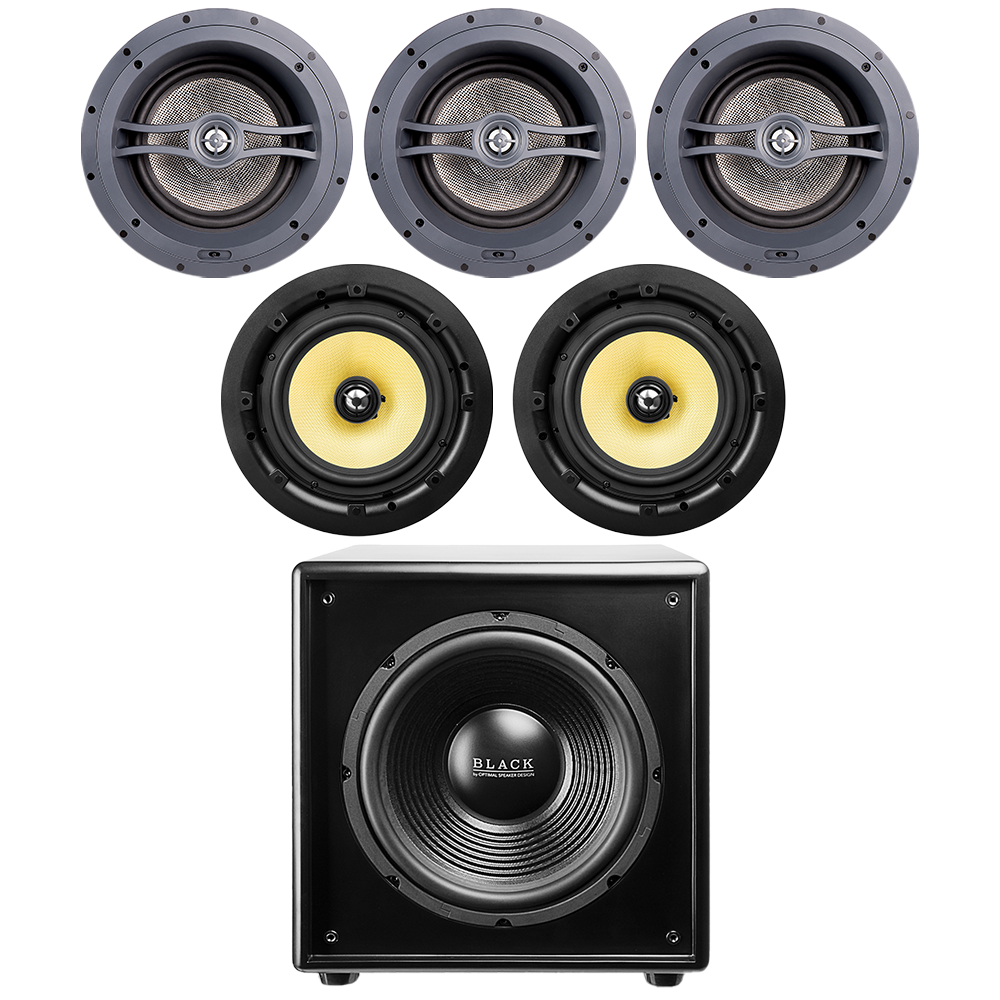 (3) 8” Angled LCR Speakers ACE870, (2) 8" Kevlar® Speakers ACE850 + (1) 12" Powered Subwoofer