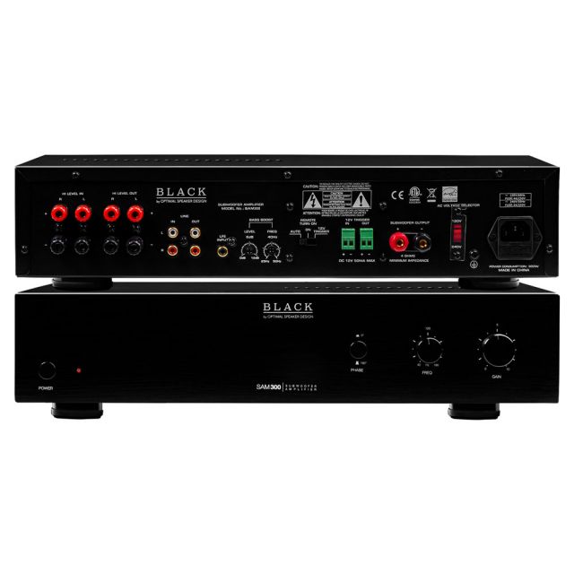 SAM300 Mono Class Subwoofer Amplifier 300W, Class A/B, Auto Sensing, 4-8 Ohm Stable Black Series