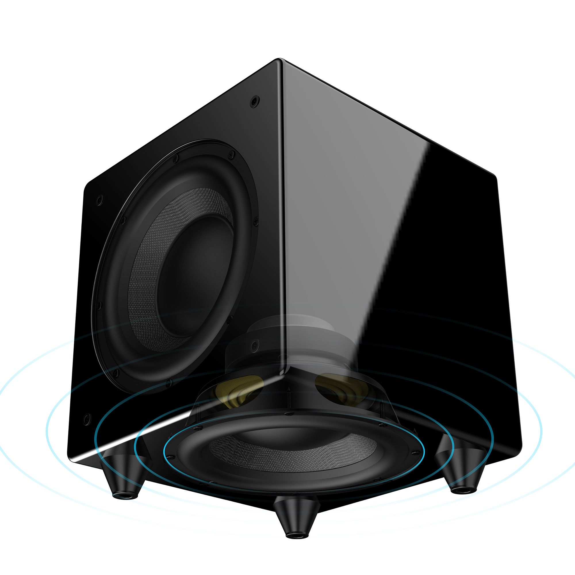 NERO DUALX8DSP 300 Watt Powered Subwoofer with Dual Passive/Active 8