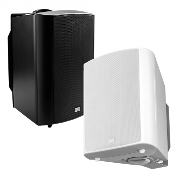 6.5" Outdoor Patio Speaker Pair 150W, Weatherproof IP54 Rated, 8Ohm/70V Tap, White/Black AP640