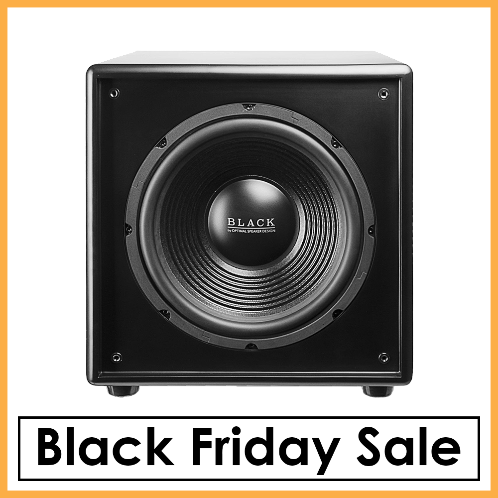 OSD Black 12" Powered Subwoofer 300W Black Wood Veneer Acoustic12