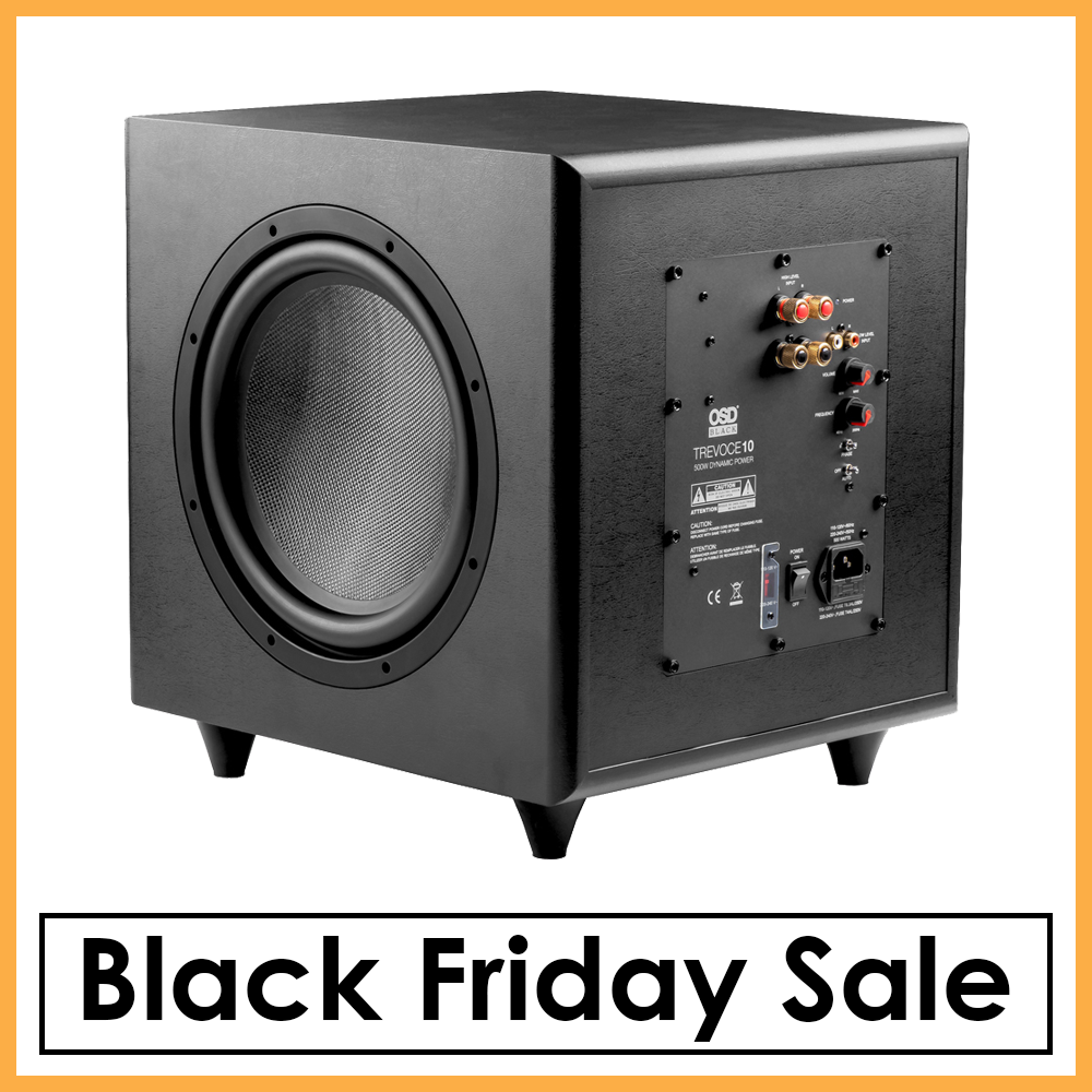 OSD Black Trevoce10 Triple 10" Powered Subwoofer 500W, Faux Leather