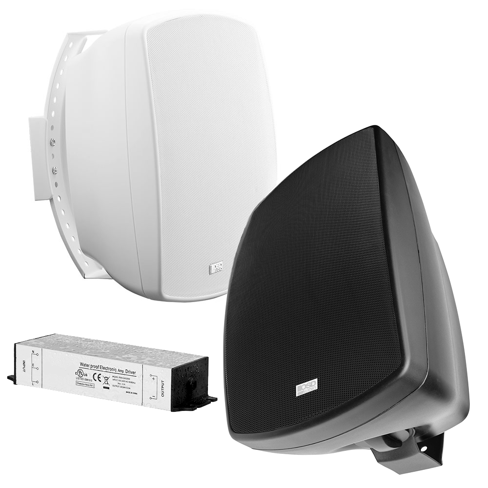 5.25" Bluetooth® 5.0 Outdoor Patio Speaker Pair 100W, IP54 Rated, Black or White BTP525