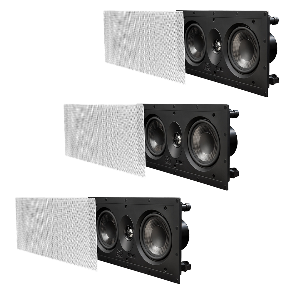 x3 OSD Black T53LCR Dual 5.25" LCR In-Wall Speaker, 1" Aluminium Dome Tweeter