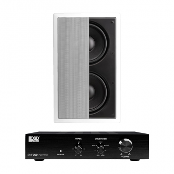 IWS88 350W Dual 8" Woofers In Wall Subwoofer + SMP200 200W Mono-Channel Class D Sub Amplifier Bundle