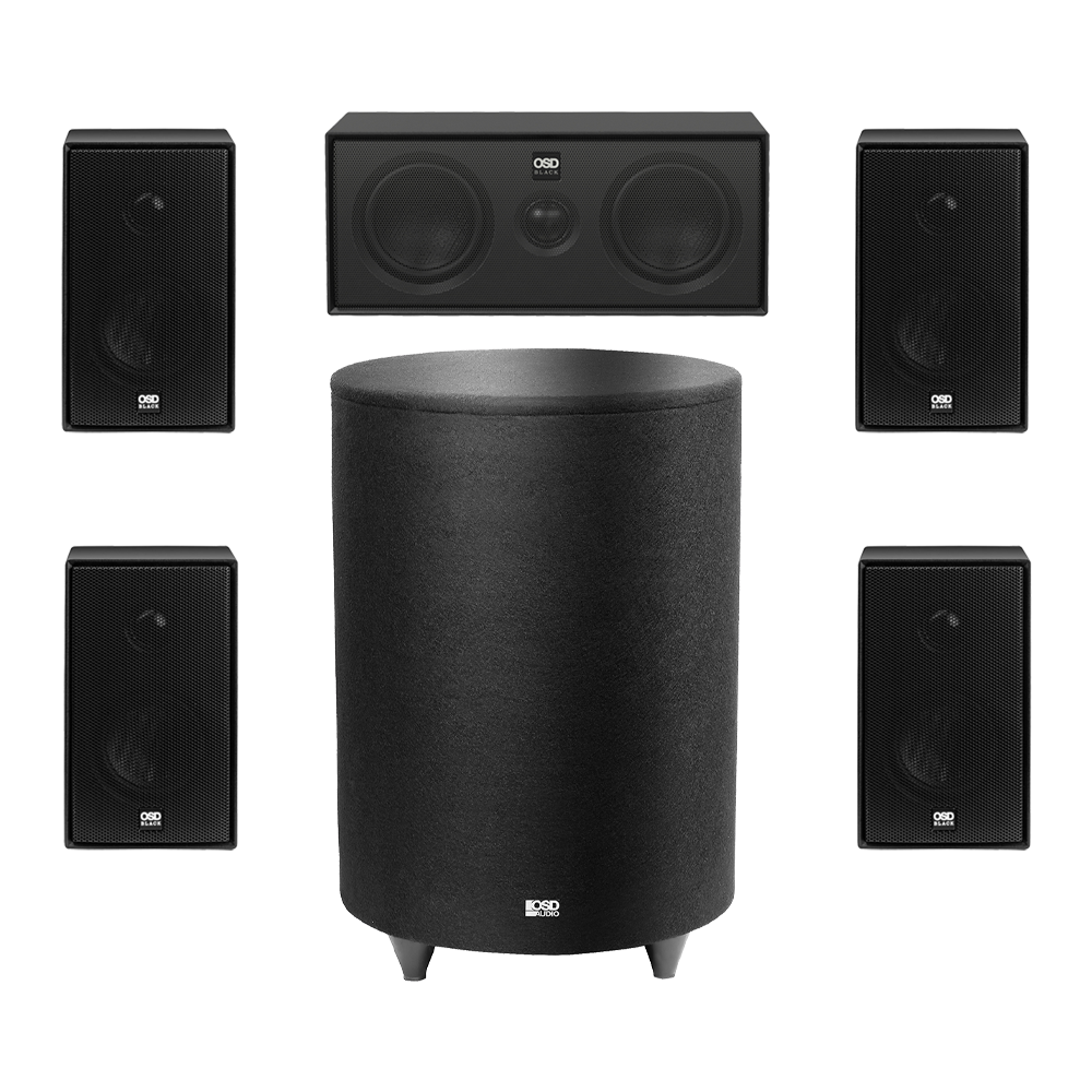 NERO-TUBEBASS Powered Subwoofer + MODQ2 Bookshelf Speakers Pair + MODQ3 LCR Speaker Bundle