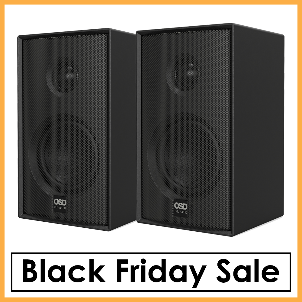 OSD Nero MODQ2 Bookshelf Speaker Pair 100W, 3” Glass Fiber Woofer, 1” Silk Dome Tweeter