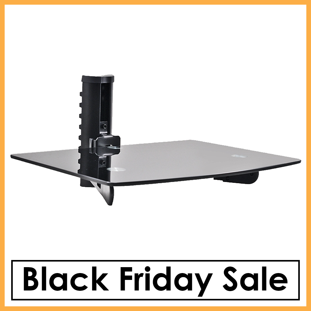 OSD 15" Floating Glass Wall Mount Single Shelf for A/V Equipment