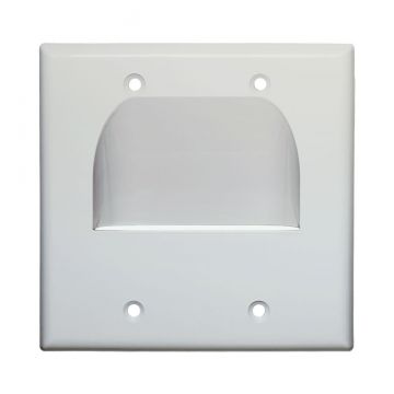 OSD Inverted Pass Through Wall Plate, Ivy, Double Gang, Cable Management for Home Theaters