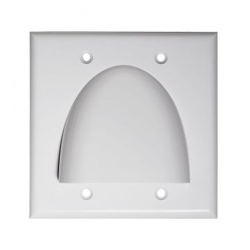 OSD Pass Through Wall Plate, White, Double Gang, Cable Management for Home Theater, Outdoor Audio