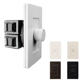 300W Screwless In-Wall Volume Control, Rotary Knob, Impedance Matching (White, Black, Brown) SLK-300