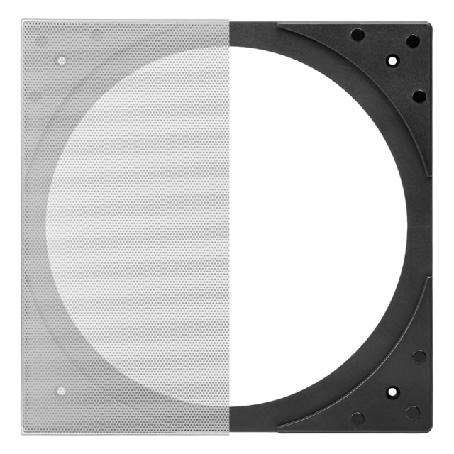OSD Black SQ8 Square Grill Kit for Most 8" In Ceiling Speakers (9.38" Cutout), Pair