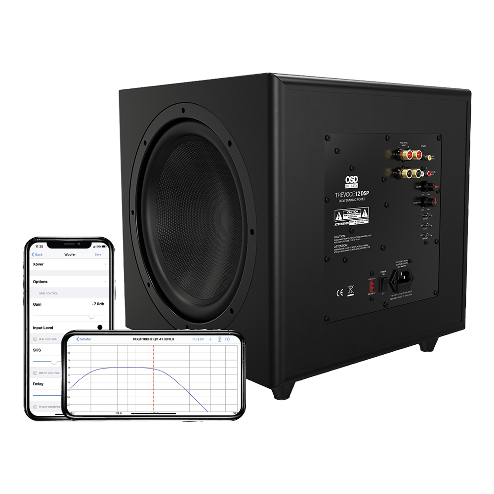 OSD Trevoce 12 EQ DSP - 12" Triple Driver Powered Subwoofer 800W, DSP App Control, Faux Leather