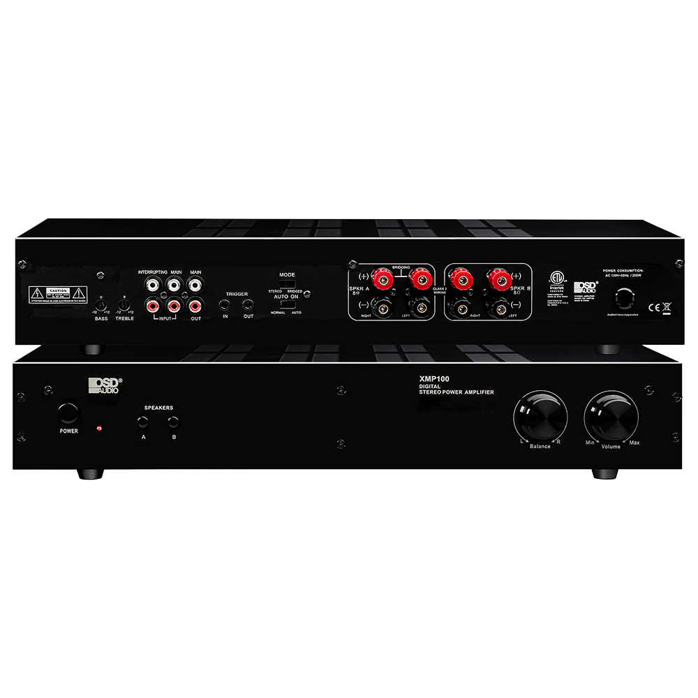 OSD XMP100 100W Stereo Power Amplifier Class D, Dual Source, Sub Out, Bass / Treble Control