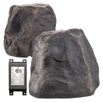 Open Box - 5.25" Bluetooth 5.0 Weather Resistant Rock Speaker Pair, Slate - BTR150