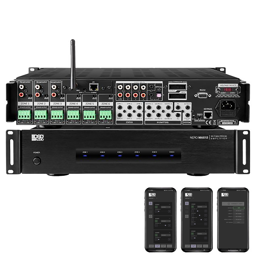 OSD Nero App Control Amplifier 80W x 6 Zones Multi Room iOS Android 6x Source Matrix