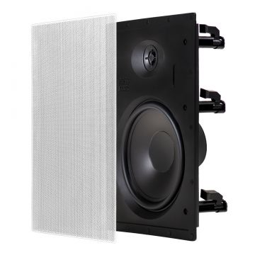 T81 8" In-Wall Speakers w/ 1/2" Silk Dome Tweeter w/6dB Crossover, Pair, Black Series