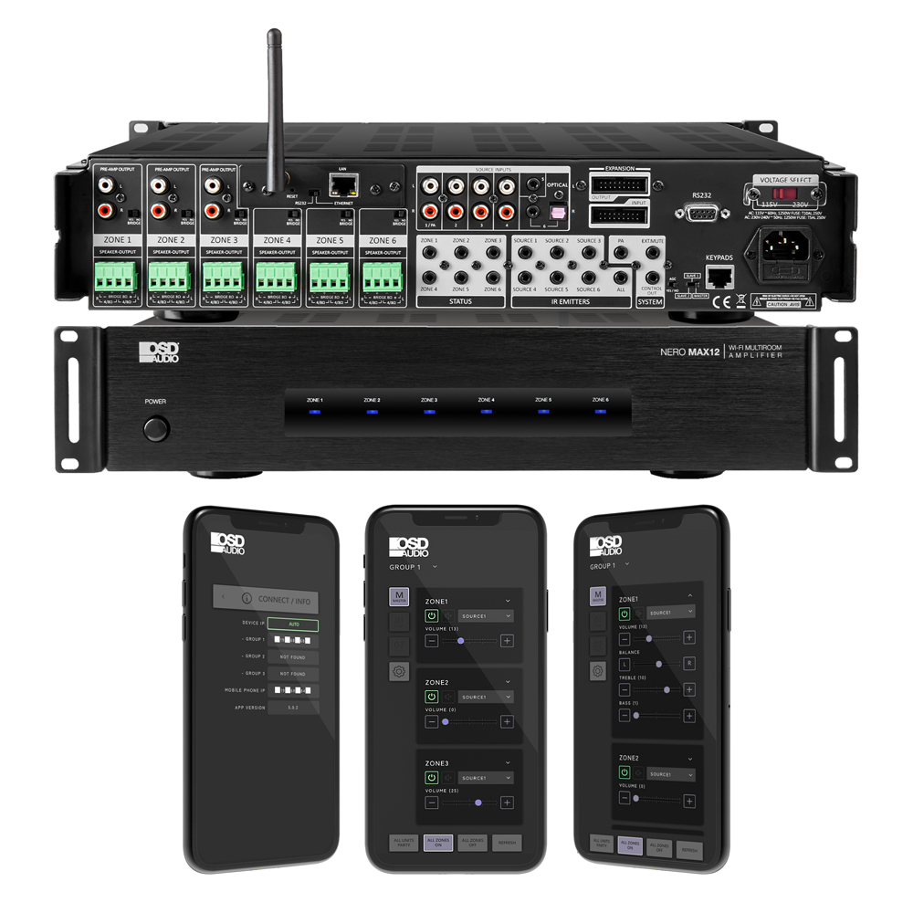 OSD Nero App Control Amplifier 80W x 6 Zones Multi Room iOS Android 6x Source Matrix