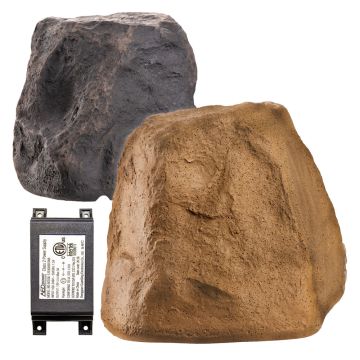 5.25" Bluetooth Outdoor Rock Speaker Pair 120W, Weather Resistant Rigid Exterior Brown/Slate BTR150