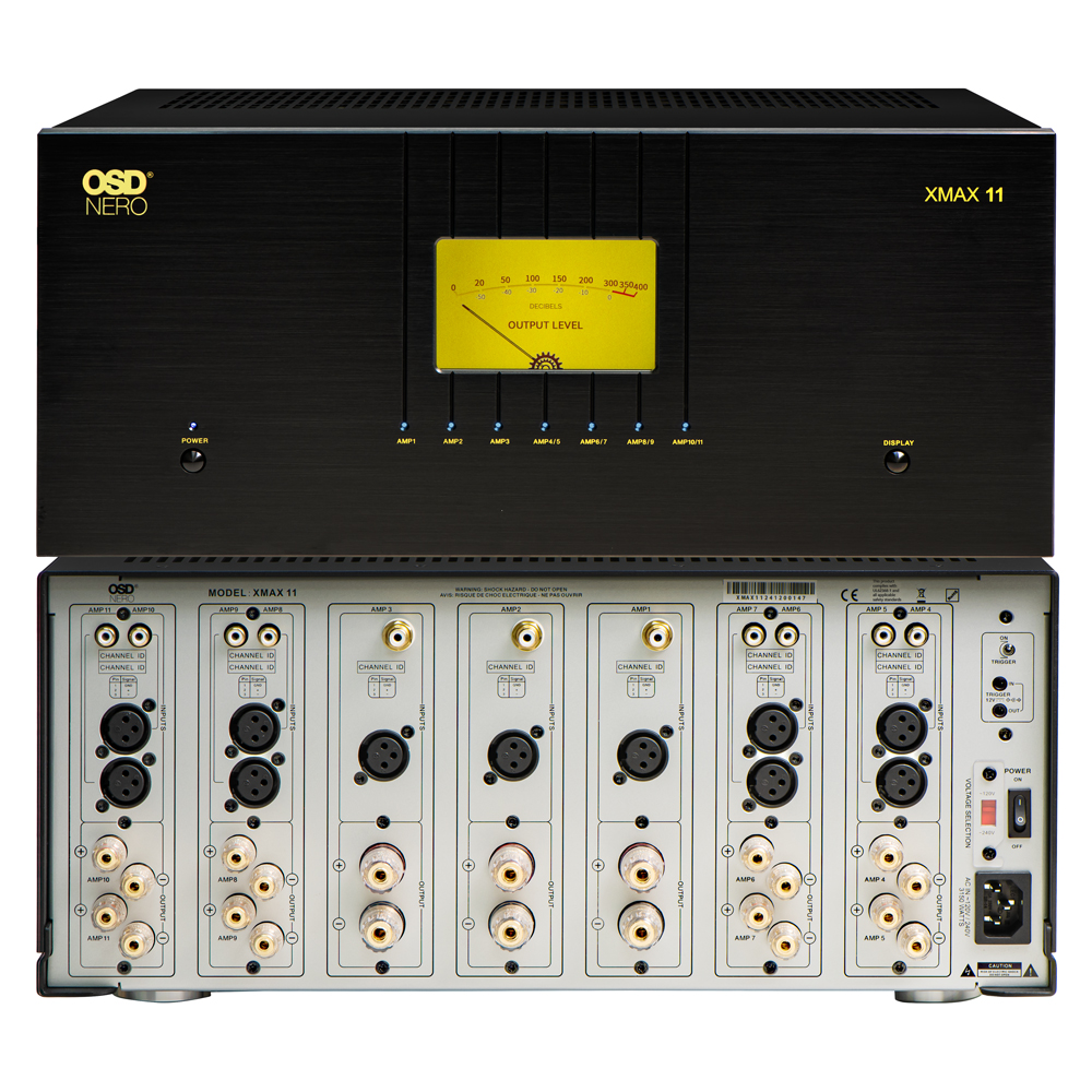 OSD XMax11 Class A/B 11-Ch Home Theater Amplifier, 3x 310W + 8x 135W, 2x Toroidal Transformers