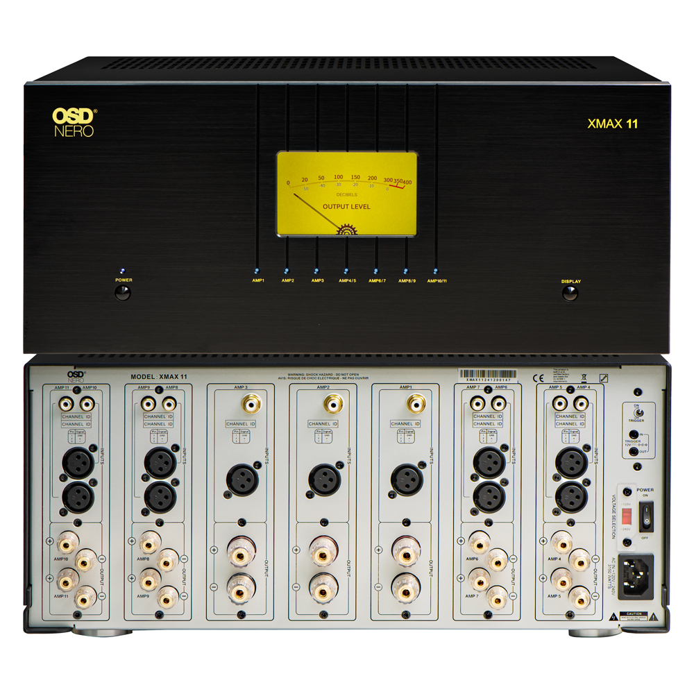 OSD XMax11 Class A/B 11-Ch Home Theater Amplifier, 3x 310W + 8x 135W, 2x Toroidal Transformers