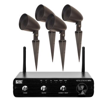 OSD Nero Stream WRA WiFi Outdoor Amplifier with 4x LS2 Landscape Speakers, 100W x 2 Streaming Bundle
