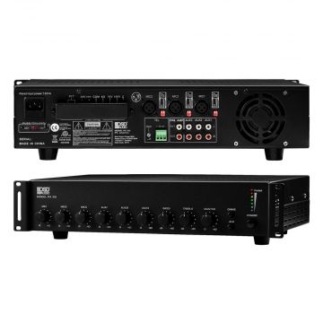 OSD Audio PA90 60W 70V/100V Commercial Amplifier, 3 XLR Mic Inputs, Chime, 24V Phantom, 2U Rack