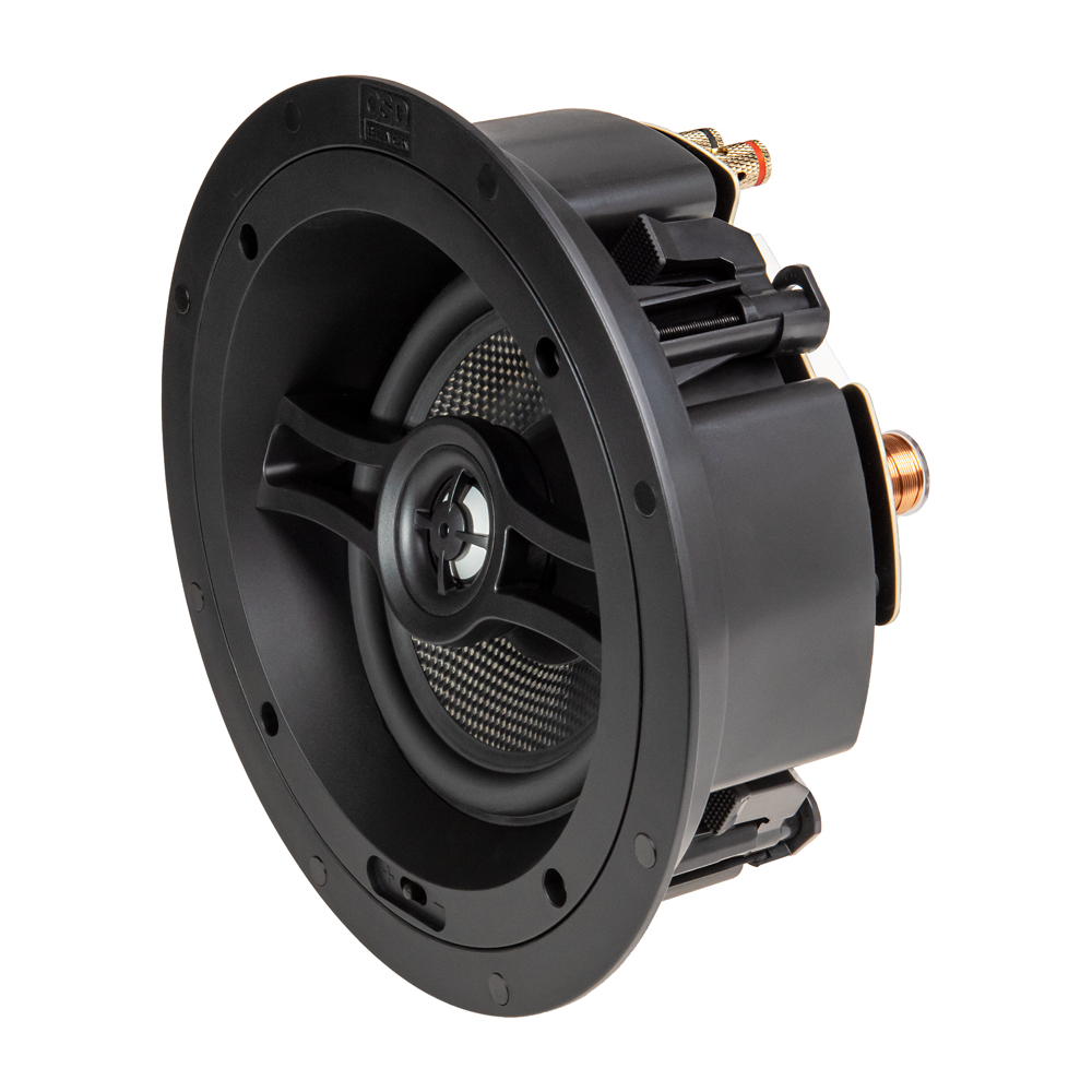 OSD Premium 6.5" Angled In-Ceiling Speaker 150W, Trimless Invisible Grill, R63A Black Series