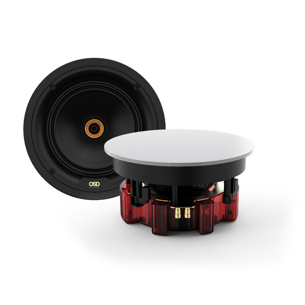 OSD Black 8" Compression Driver In-Ceiling Speaker for High Ceilings, Wide 120° Coverage