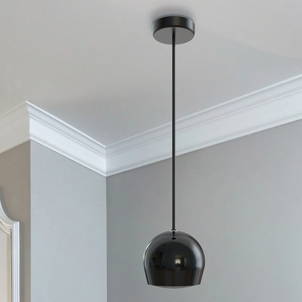 OSD Nero Sphere 3.5" Hanging Pendant Speaker, Reinforced Cable Suspension, Gloss Black 8ohm/70V