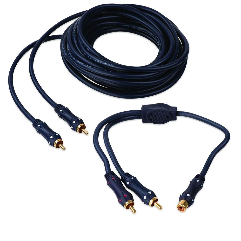 20 foot Subwoofer Cable with one 6 inch RCA Female to 2 RCA Male Y Adaptor  for Powered Subwoofers