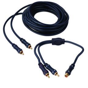 20' Subwoofer Cable w/ (1) 6" RCA Female to 2 RCA Male Y Adaptor for Powered Subwoofers