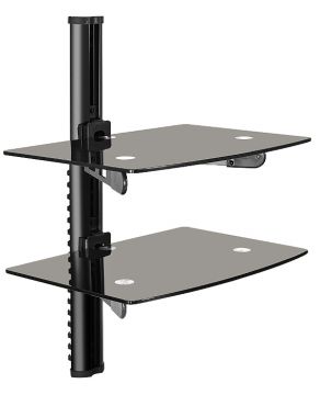 OSD 16" Floating Glass Wall Mount Dual Shelf for A/V Equipment