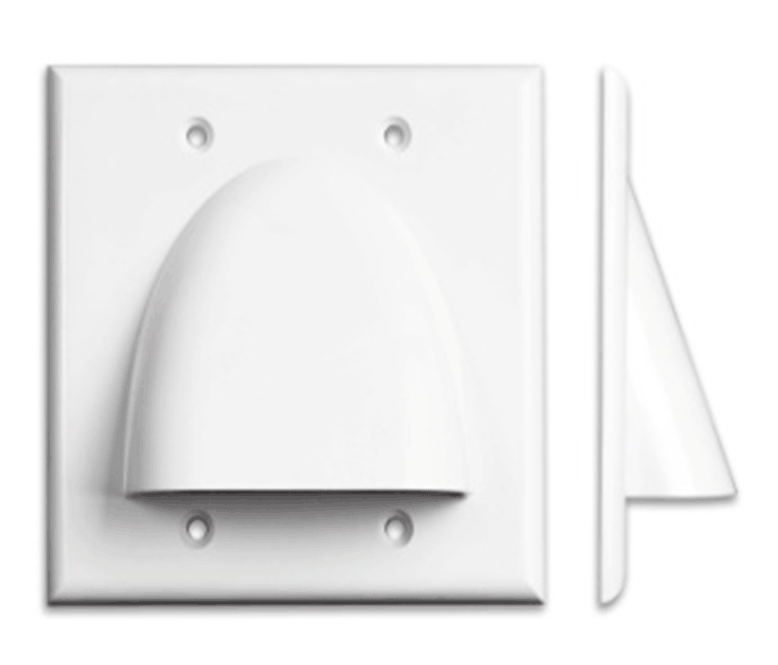 White Dual Gang Pass Thru Wall Plate Outdoor Speaker Depot - Wall Pass Through For Cables White Dual Gang Pass Thru Wall Plate Outdoor Speaker Depot - Wall Pass Through For Cables